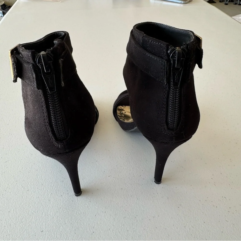 Material Girl Black Ankle Strap Heels size 6